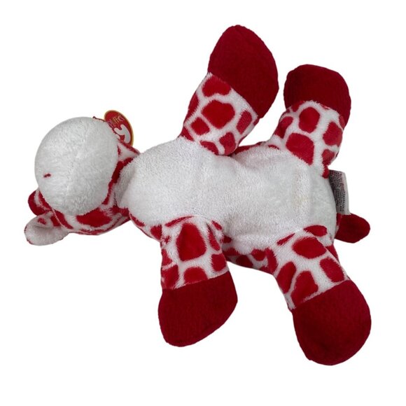 Ty Pluffies Kisser Giraffe Red White 9" Beanie Stuffed Animal 2007 w/Tags - Picture 7 of 12